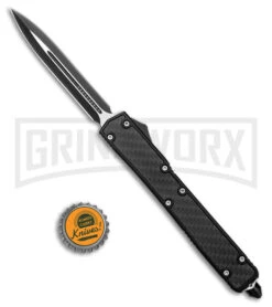 PK-88 10.5" Black OTF Automatic Knife Black Faux Carbon Fiber - Black Plain -Kershaw Shop 10.5in OTF PK 88 Black Dagger Black BHQ 176036 jr bottlecap large