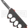 Atomic 1918 Black And Red OTF Automatic Knuckle Knife - Dagger Two-Tone Plain -Kershaw Shop 1918 Black and Red OTF Auto Red Dagger TT GX 35753 jr large
