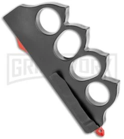 Atomic 1918 Black And Red OTF Automatic Knuckle Knife - Dagger Two-Tone Plain -Kershaw Shop 1918 Black and Red OTF Auto Red Dagger TT GX 35753 jr side large