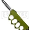 Atomic 1918 Green OTF Automatic Knuckle Knife - Dagger Two-Tone -Kershaw Shop 1918 Green OTF Auto Dagger TT GX 36261 jr large