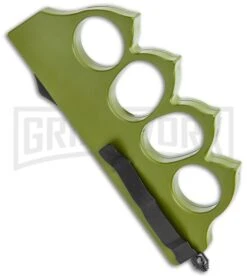 Atomic 1918 Green OTF Automatic Knuckle Knife - Dagger Two-Tone -Kershaw Shop 1918 Green OTF Auto Dagger TT GX 36261 jr side large