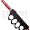 Atomic 1918 OTF Automatic Knuckle Knife Black - Dagger Red Two-Tone Plain -Kershaw Shop 1918 OTF Auto Knuckle Knife Black Dagger Red TT GX 36509 jr large