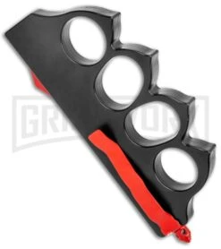 Atomic 1918 OTF Automatic Knuckle Knife Black - Dagger Red Two-Tone Plain -Kershaw Shop 1918 OTF Auto Knuckle Knife Black Dagger Red TT GX 36509 jr side large