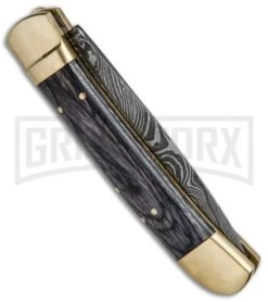 9" Damascus Leverlock Blackwood Automatic Knife - Dagger Damascus Plain -Kershaw Shop 8.75in LL Dagger Stiletto Blackwood Damascus LV1B BHQ 71507 jr side large