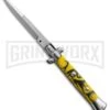 SKM 9" Italian Stiletto Yellow Swirl Killer Bee Automatic Knife - Bayonet -Kershaw Shop 9 yellow swirl bayo stilleto large