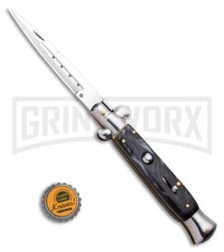 9.5" Anomaly Stiletto Black Marble Automatic Knife - Satin Bayonet -Kershaw Shop 9.5 Anomaly Stiletto Automatic Knife Black Marble 6055BK GX 33722 ns bottlecap large
