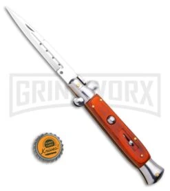 9.5" Anomaly Stiletto Rosewood Automatic Knife - Satin Plain -Kershaw Shop 9.5 Anomaly Stiletto Automatic Knife Rosewood 6055WD GX 33721 ns bottlecap large