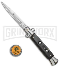 9.5" Anomaly Stiletto Black Sim Wood Automatic Knife - Satin Plain 11 9.5" Anomaly Stiletto Black Sim Wood Automatic Knife - Satin Plain -Kershaw Shop 9.5in Stiletto Black Sim Wood A155BKB BP 19561 jr bottlecap large