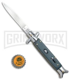 9" Sharksfin Stiletto Sim Carbon Fiber Automatic Knife - Satin Plain -Kershaw Shop 9in Sharksfin Stiletto Sim CF Satin Plain GBS26 BP 17238 jr bottlecap large