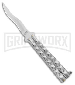 Kriss Blade Silver Butterfly Balisong Knife - Satin Plain