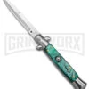 9" Anomaly Stiletto Green Pearlex Automatic Knife - Satin Bayonet -Kershaw Shop 9in anomaly stiletto green pearlex automatic knife satin bayonet gx 6095 td large