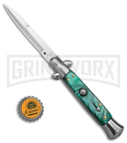 9" Anomaly Stiletto Green Pearlex Automatic Knife - Satin Bayonet -Kershaw Shop 9in anomaly stiletto green pearlex automatic knife satin bayonet gx 6095 td size large