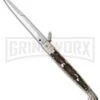A.G.A. Campolin 9" Sicilian Ring Pull Stag Horn Automatic Knife - Bayonet -Kershaw Shop 9in sicilian ring pull stag large