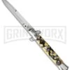 SKM 9" Italian Stiletto Acrylic Mosaic Automatic Knife - Bayonet