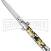 SKM 9" Mosaic Acrylic Italian Stiletto Automatic Knife - Flat -Kershaw Shop 9in stiletto yellow mosaic flat cm large