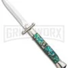 AGA 9" Italian Stiletto Swinguard Abalone Automatic Lockback Knife - Dagger -Kershaw Shop AGA 11in Italian Stiletto Swinguard Abalone Auto Dagger GX 36952 jr large