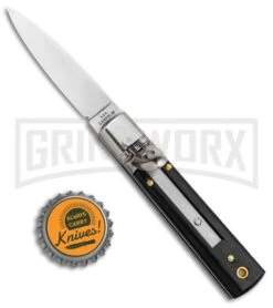 AGA Mini Classic Lever Lock Ebony Wood Automatic Knife (6' Satin) 9 AGA Mini Classic Lever Lock Ebony Wood Automatic Knife (6' Satin) -Kershaw Shop AGA 6in Mini Classic LL Ebony Wood Auto Satin GX 37458 jr bottlecap large