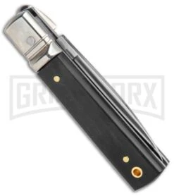 AGA Mini Classic Lever Lock Ebony Wood Automatic Knife (6' Satin) 8 AGA Mini Classic Lever Lock Ebony Wood Automatic Knife (6' Satin) -Kershaw Shop AGA 6in Mini Classic LL Ebony Wood Auto Satin GX 37458 jr side large