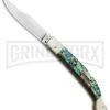 AGA Campolin Sahara Abalone Italian Stiletto Automatic Knife - Mirror Plain -Kershaw Shop AGA Camplin 9in Sahara Italian Stiletto LB Auto Abalone Mirror BHQ 90702 jr large