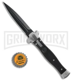 AGA Campolin Zero Black G-10 Leverlock Automatic Knife - Dagger Black Plain -Kershaw Shop AGA Campoliln Zero Dagger LL Black G 10 Black AGA01N ND BHQ 72185 jr bottlecap large