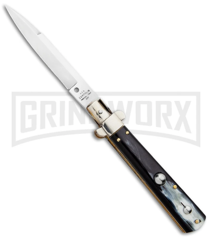AGA Campolin 10" Brazilian Horn Frosolone Stiletto Automatic Knife - Bayonet 3 AGA Campolin 10" Brazilian Horn Frosolone Stiletto Automatic Knife - Bayonet
