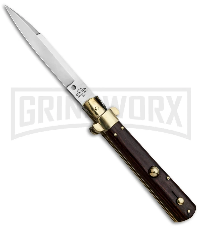 AGA Campolin 10" Cocobolo/Brass Frosolone Stiletto Automatic Knife - Bayonet 3 AGA Campolin 10" Cocobolo/Brass Frosolone Stiletto Automatic Knife - Bayonet