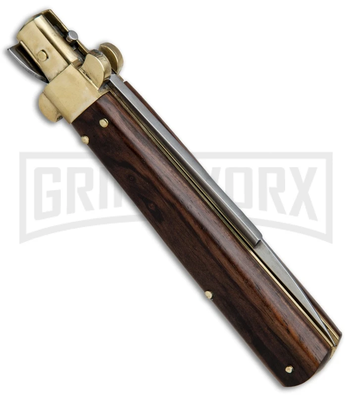 AGA Campolin 10" Cocobolo/Brass Frosolone Stiletto Automatic Knife - Bayonet 5 AGA Campolin 10" Cocobolo/Brass Frosolone Stiletto Automatic Knife - Bayonet - Image 3