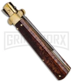 AGA Campolin 10" Snakewood Frosolone Stiletto Automatic Knife - Bayonet -Kershaw Shop AGA Campolin 10in Frosolone Bayonet Stiletto Snakewood Polish BHQ 85760 jr side large