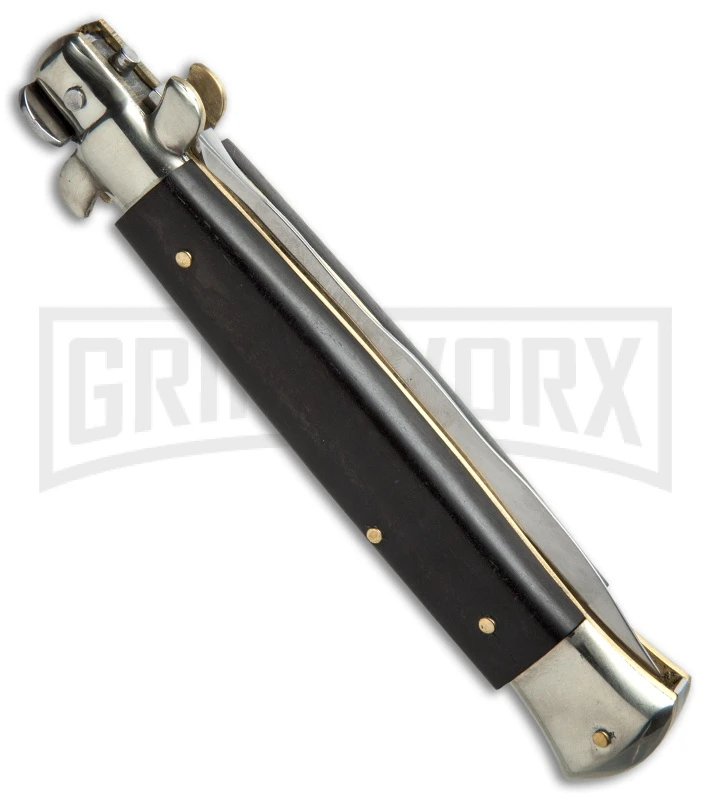 AGA Campolin 10" Ebony Picklock Stiletto Automatic Knife - Satin Kris 5 AGA Campolin 10" Ebony Picklock Stiletto Automatic Knife - Satin Kris - Image 3