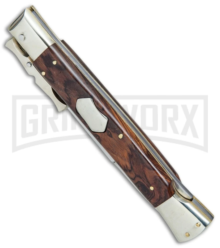 AGA Campolin 13" Stiletto Bat Swinguard Cocobolo Automatic Knife - Bayo 4 AGA Campolin 13" Stiletto Bat Swinguard Cocobolo Automatic Knife - Bayo - Image 2