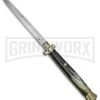 A.G.A. Campolin 18" Brazilian Horn/Brass Italian Stiletto Auto Knife - Bayonet -Kershaw Shop AGA Campolin 18in Stiletto Bayo Brazilian Horn Brass BP 19243 jr large