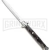 A.G.A. Campolin 18" Dark Horn Italian Stiletto Auto Knife - Bayonet -Kershaw Shop AGA Campolin 18in Stiletto Dark Horn Satin Bayo BHQ 104096 jr large