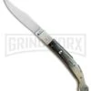 AGA Campolin Sahara Dark Horn Italian Stiletto Automatic Knife - Mirror Plain