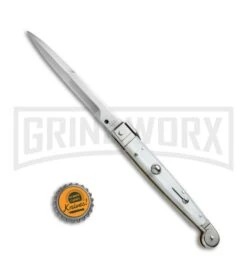 A.G.A. Campolin 9" Sicilian White Pearlex Picklock Automatic Knife - Bayonet -Kershaw Shop AGA Campolin 9in Sicilian White Pearlex Picklock Bayo BP 19446 jr bottlecap large