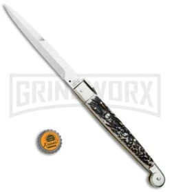 A.G.A. Campolin 12" Brazilian Stag Sicilian Picklock Automatic Knife - Bayonet 9 A.G.A. Campolin 12" Brazilian Stag Sicilian Picklock Automatic Knife - Bayonet -Kershaw Shop AGA Campolin Brazilian Stag Sicilian Picklock Bayo BP 16455 jr bottlecap large