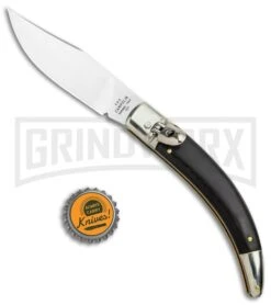 AGA Campolin Diana Ebony Lever Lock Automatic Knife - Satin Plain -Kershaw Shop AGA Campolin Diana LL Auto Dark Wood Satin BHQ 34351 jr bottlecap large