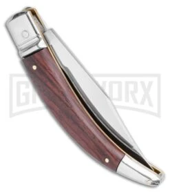 AGA Campolin Diana Santos Wood Lever Lock Automatic Knife - Satin Plain -Kershaw Shop AGA Campolin Diana Lever Lock Automatic Knife Santos Wood 3.75 Satin BHQ 120336 LS Side large