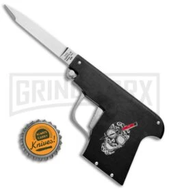 AGA Campolin Black Automatic Gun Knife - Satin Plain -Kershaw Shop AGA Campolin Gun Knife Auto Black Satin CEM PIS BLACK GX 33938 jr bottlecap large