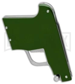 AGA Campolin Green Automatic Gun Knife - Satin Plain -Kershaw Shop AGA Campolin Gun Knife Auto Green Satin CEM PIS GREEN GX 33939 jr side large