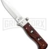AGA Campolin Piccolo Cocobolo Italian Automatic Knife - Satin Plain -Kershaw Shop AGA Campolin Piccolo Italian Stiletto Auto Cococbolo Satin BHQ 92867 jr large