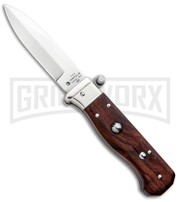 AGA Campolin Piccolo Cocobolo Italian Automatic Knife - Satin Plain 3 AGA Campolin Piccolo Cocobolo Italian Automatic Knife - Satin Plain