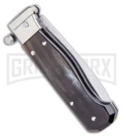 AGA Campolin Piccolo Brazilian Horn Italian Automatic Knife - Satin Plain 8 AGA Campolin Piccolo Brazilian Horn Italian Automatic Knife - Satin Plain -Kershaw Shop AGA Campolin Piccolo Italian Stiletto Automatic Knife Brazilian Horn Satin BHQ 99413 ns side large