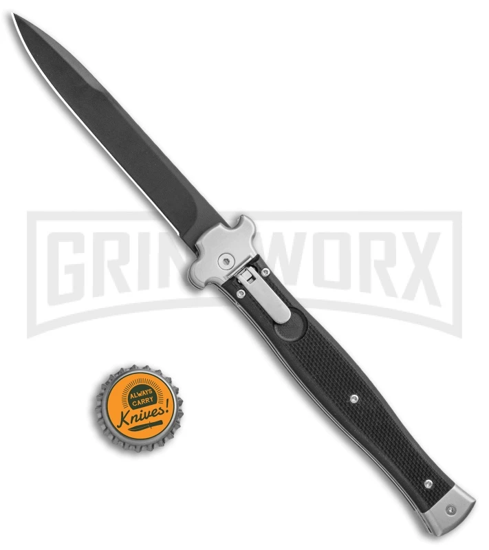 AGA Campolin Zero+ Blk G-10 Leverlock Automatic Knife - Bayonet Black Plain 2.0 6 AGA Campolin Zero+ Blk G-10 Leverlock Automatic Knife - Bayonet Black Plain 2.0 - Image 4