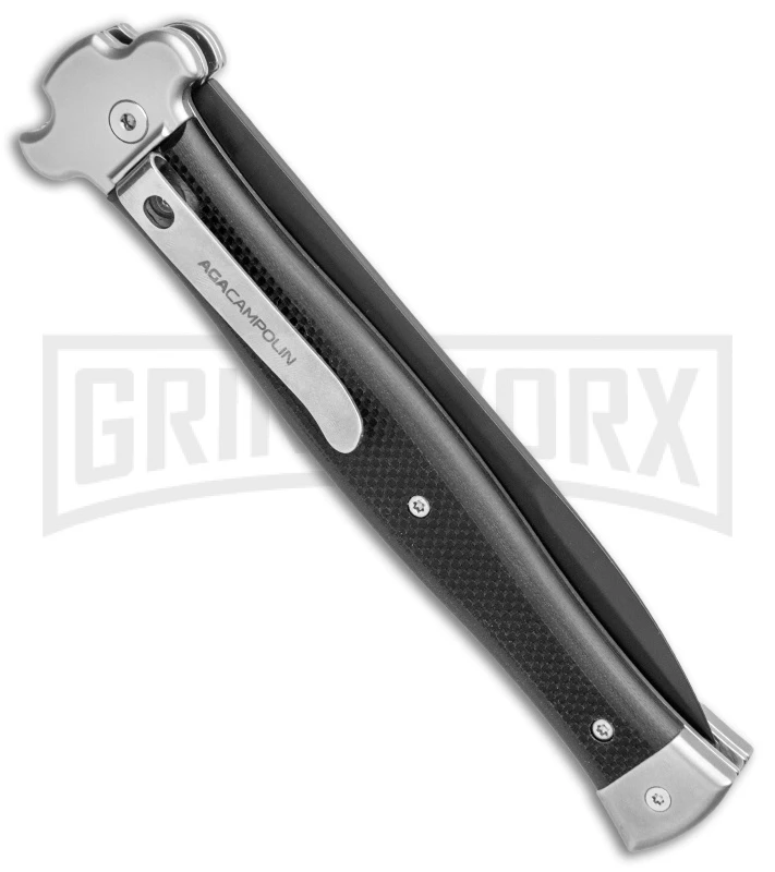 AGA Campolin Zero+ Blk G-10 Leverlock Automatic Knife - Bayonet Black Plain 2.0 5 AGA Campolin Zero+ Blk G-10 Leverlock Automatic Knife - Bayonet Black Plain 2.0 - Image 3