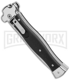 AGA Campolin Zero Black Coated Leverlock Automatic Knife - Dagger Polish Plain -Kershaw Shop AGA Campolin Zero Dagger LL Auto Black Coated Polish AGA01LN LD BHQ 92042 jr spine large