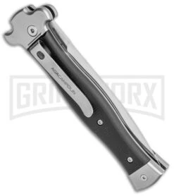 AGA Campolin Zero Black G-10 Leverlock Automatic Knife - Dagger Satin Plain -Kershaw Shop AGA Campolin Zero Dagger LL Auto Black G 10 Satin AGA01N SD BHQ 74035 jr side large