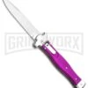 AGA Campolin Zero Violet Leverlock Auto Knife - Bayonet Tumbled -Kershaw Shop AGA Campolin Zero Dagger Leverlock Automatic Knife Black G 10 3.75in Satin AGA01N SD BHQ 74035 LS 2 large