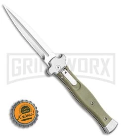 AGA Campolin Zero 10 Green G-10 Leverlock Automatic Knife -Dagger Satin Plain -Kershaw Shop AGA Campolin Zero Dagger Leverlock Automatic Knife G10 Grn Coated 3.75 Polish BHQ 115850 LS Bottlecap large