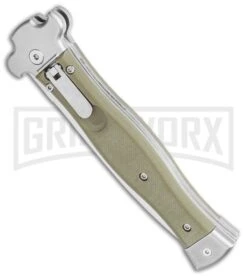 AGA Campolin Zero 10 Green G-10 Leverlock Automatic Knife -Dagger Satin Plain -Kershaw Shop AGA Campolin Zero Dagger Leverlock Automatic Knife G10 Grn Coated 3.75 Polish BHQ 115850 LS Spine large