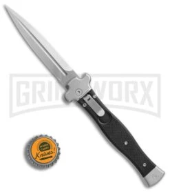 AGA Campolin Zero Black G-10 Leverlock Automatic Knife - Dagger Stonewash Plain -Kershaw Shop AGA Campolin Zero Dagger black G10 sw BHQ 74034 er bottlecap large